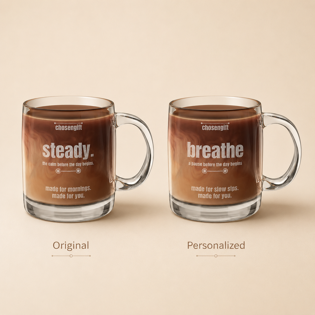 Original and personalized engraved glass coffee mug message examples