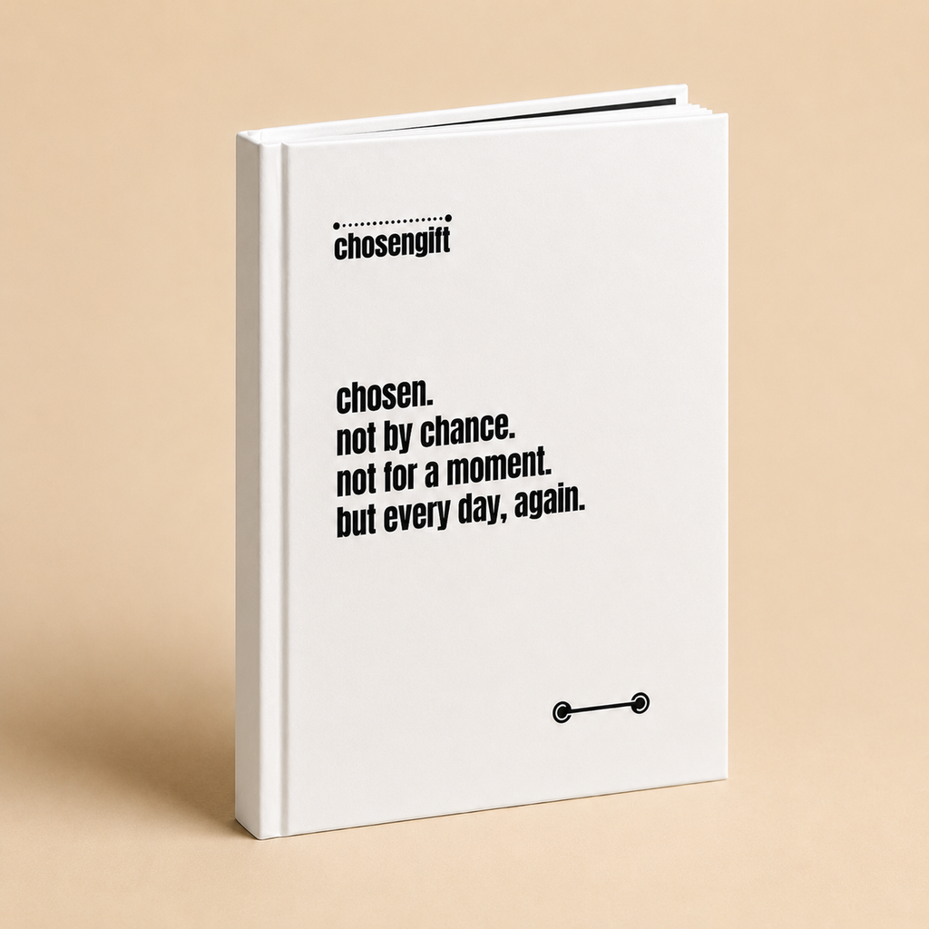 Personalized inspirational hardcover journal with bold chosen everyday cover message