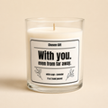 Personalized 11 oz White Sage and Lavender soy candle in a clear glass vessel