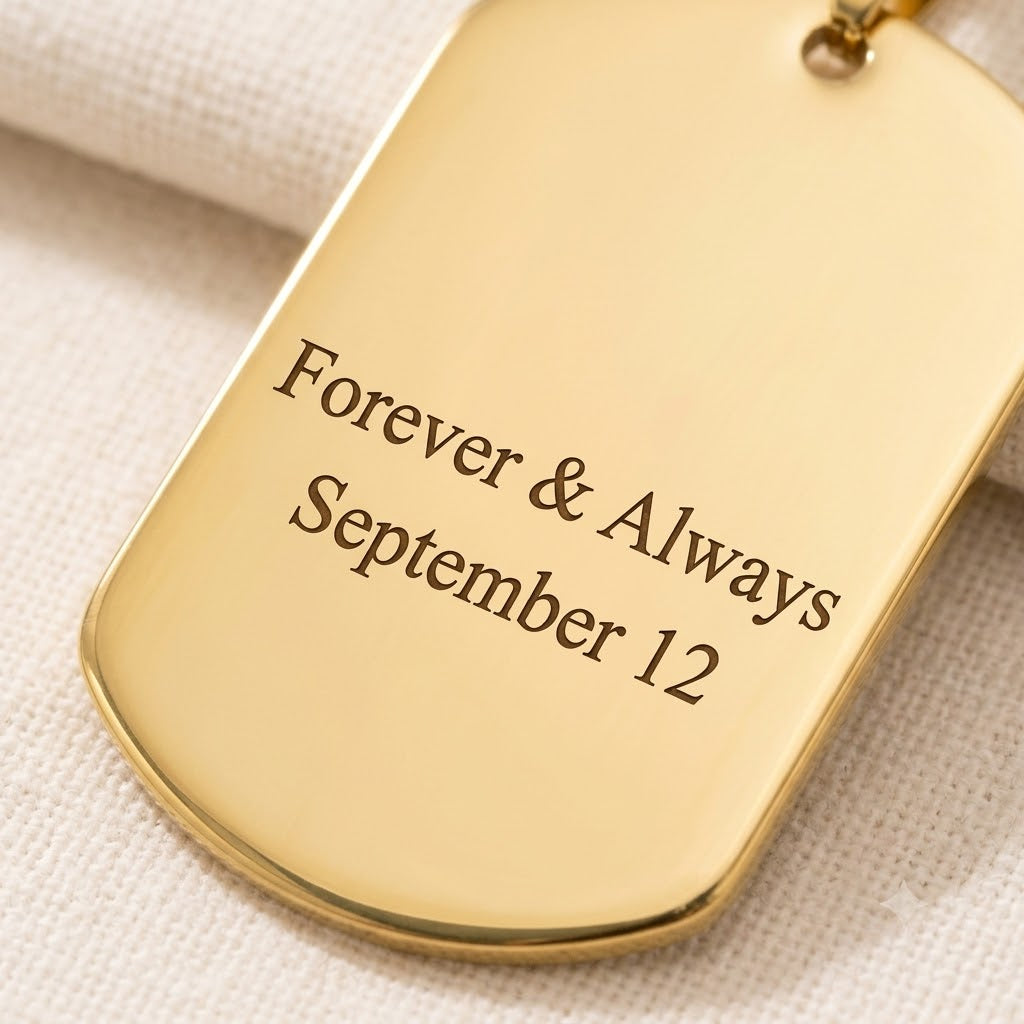 Water resistant and tarnish proof stainless steel map dog tag pendant.
